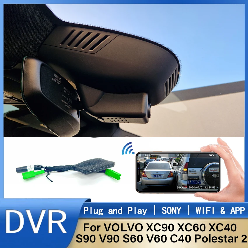 Car DVR For VOLVO XC90 XC60 XC40 S90 V90 S60 V60 C40 Plug and play Dash Cam for Polestar 2,FHD 1080P Dash Camera,Car Accessories