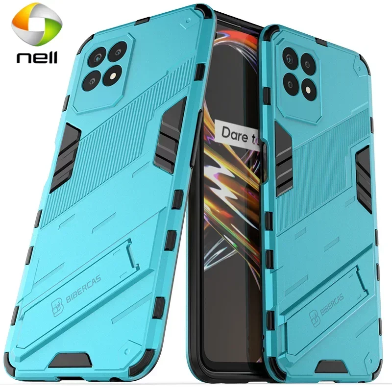 

For OPPO Realme 8i Case For Realme 8i Capas Shockproof Phone Bumper Armor Kickstand Back Holder Cover For Realme 8i Fundas