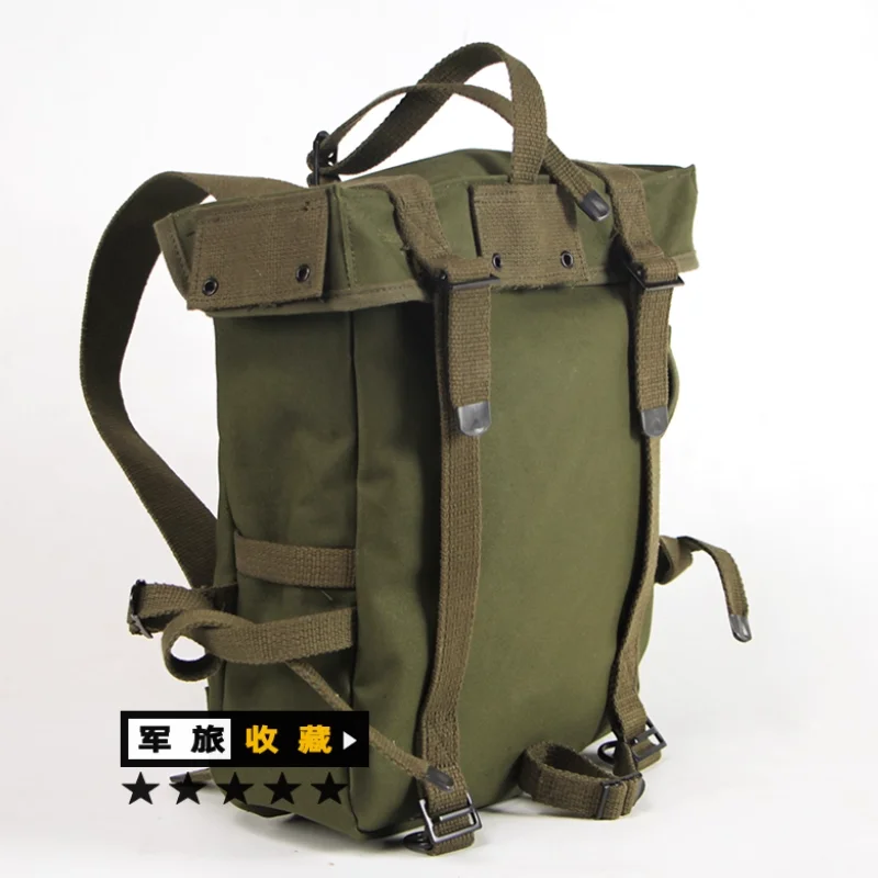 

Ретро армейский зеленый холщовый рюкзак в стиле Второй мировой войны, многокарманный уличный рюкзак Remake, классическое оборудование