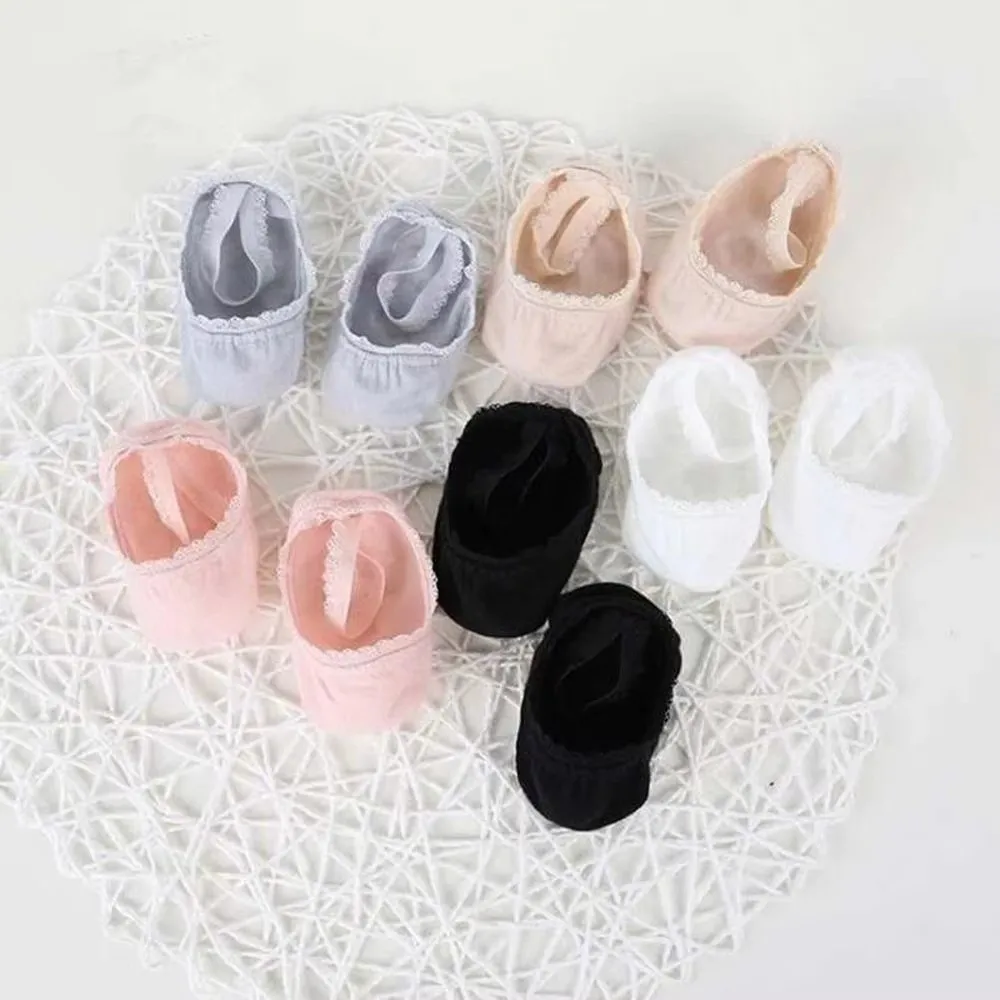 New Solid Color Infant Lace Socks Soft Cotton Rubber Soles Newborn Socks Breathable Solid Socks For Newborns