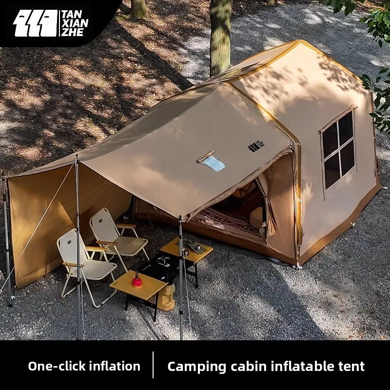 

Automatic Inflatable Camping Tent House Shape One Room One Hall Waterproof Outdoor Overnight Shelter Quick Setup Outdoor Camp
