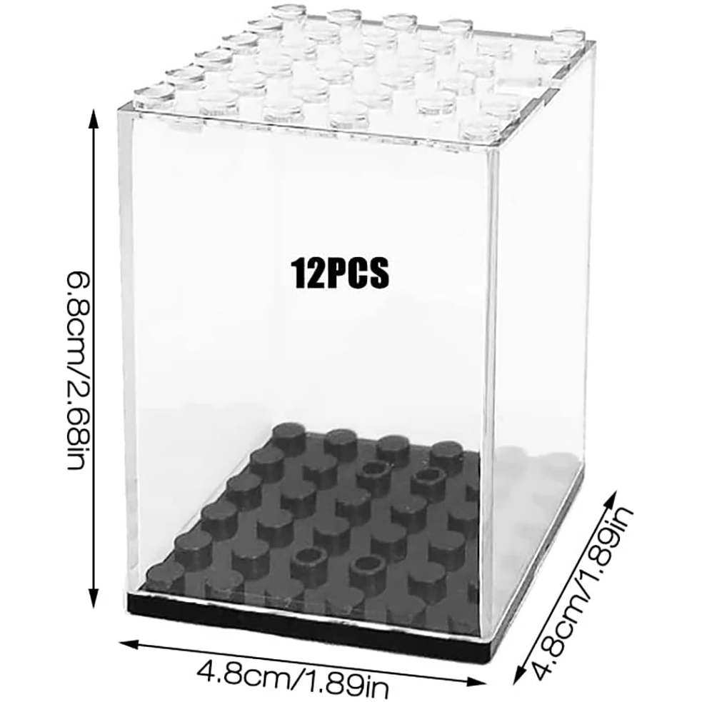 Acrylic Minifigure Display Case,Dustproof Stackable Building Block Display Box for Figurines Doll Collectibles Storage organizer