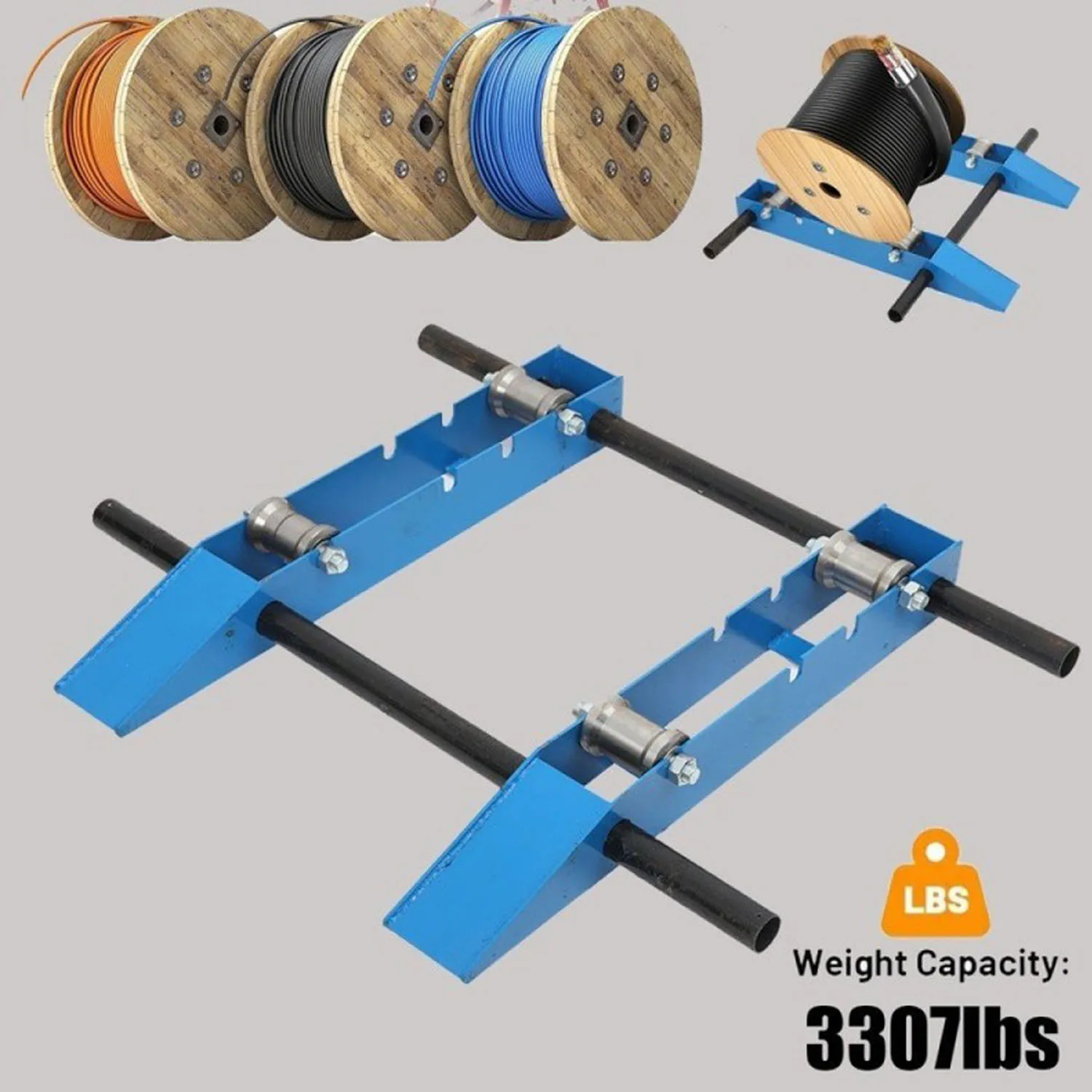 

Промышленный диспенсер для стальной проволоки, ролик для кабельных барабанов 1500 кг, стойка для размотки, стальное колесо, инструмент для размотки кабеля и оптического кабеля