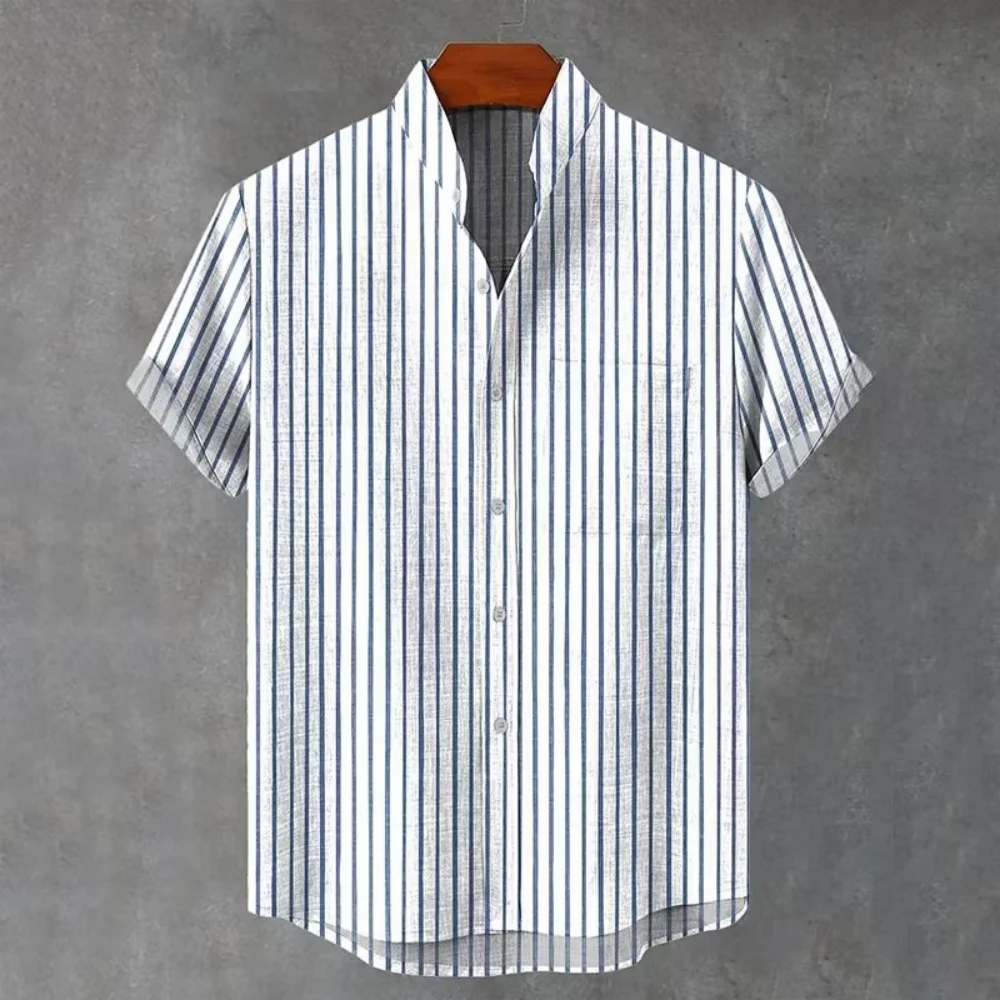 New linen colored vertical coffee cup gradient black cat sketch red seal printed men's short sleeved shirt