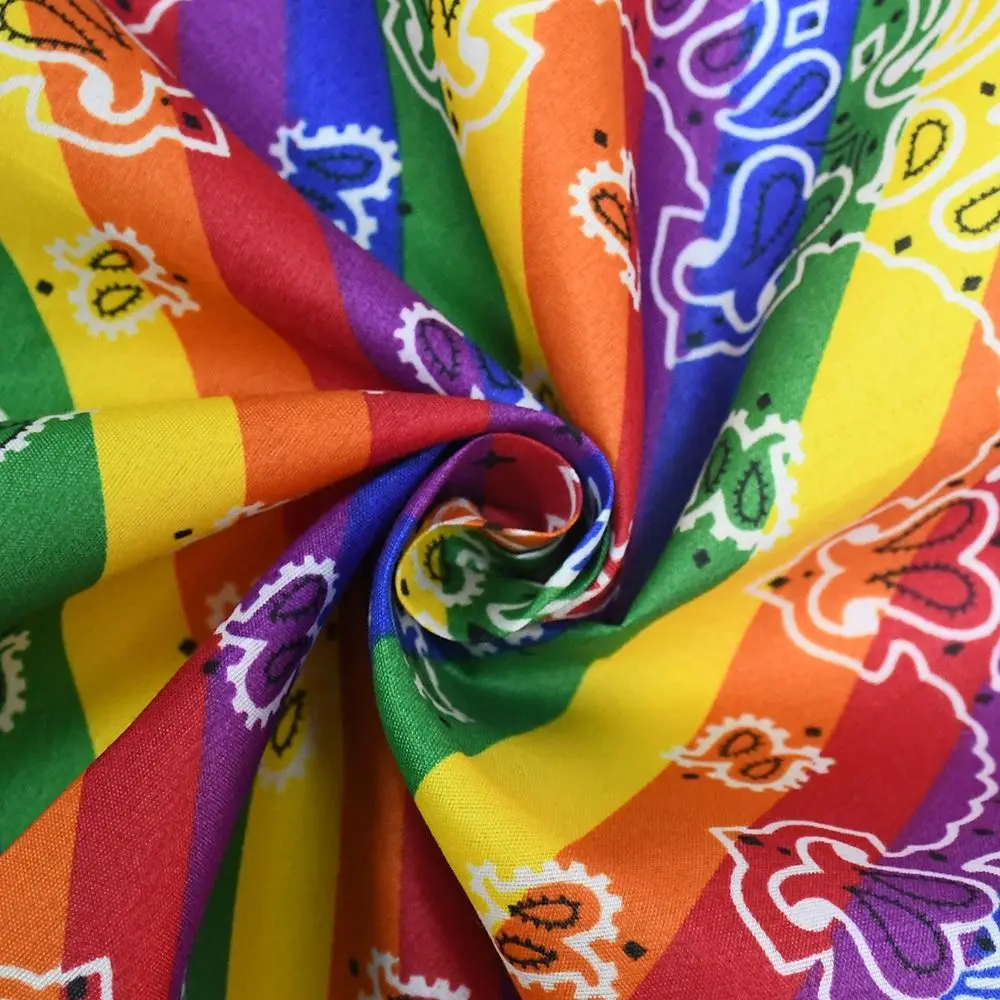 Colorful Rainbow Pocket Square Scarf Bandana Headband Wristband Neck Tie for Gay Lesbian Pride Festival Parade Trendy Style