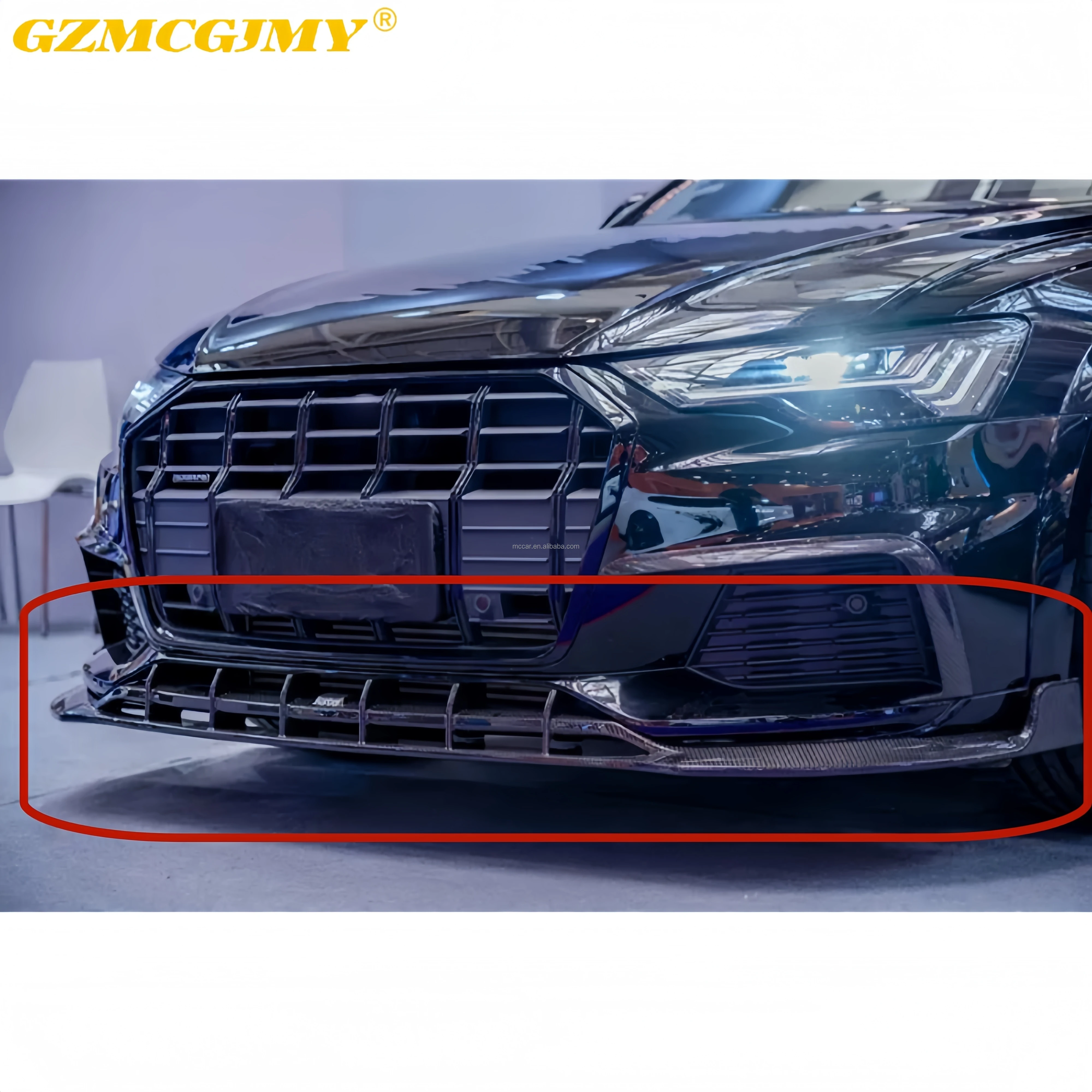 Labbra anteriori per paraurti anteriore per auto in fibra di carbonio a secco con montaggio perfetto per Audi A6 Allroad 2019-2022 Labbro anteriore per paraurti stile MC