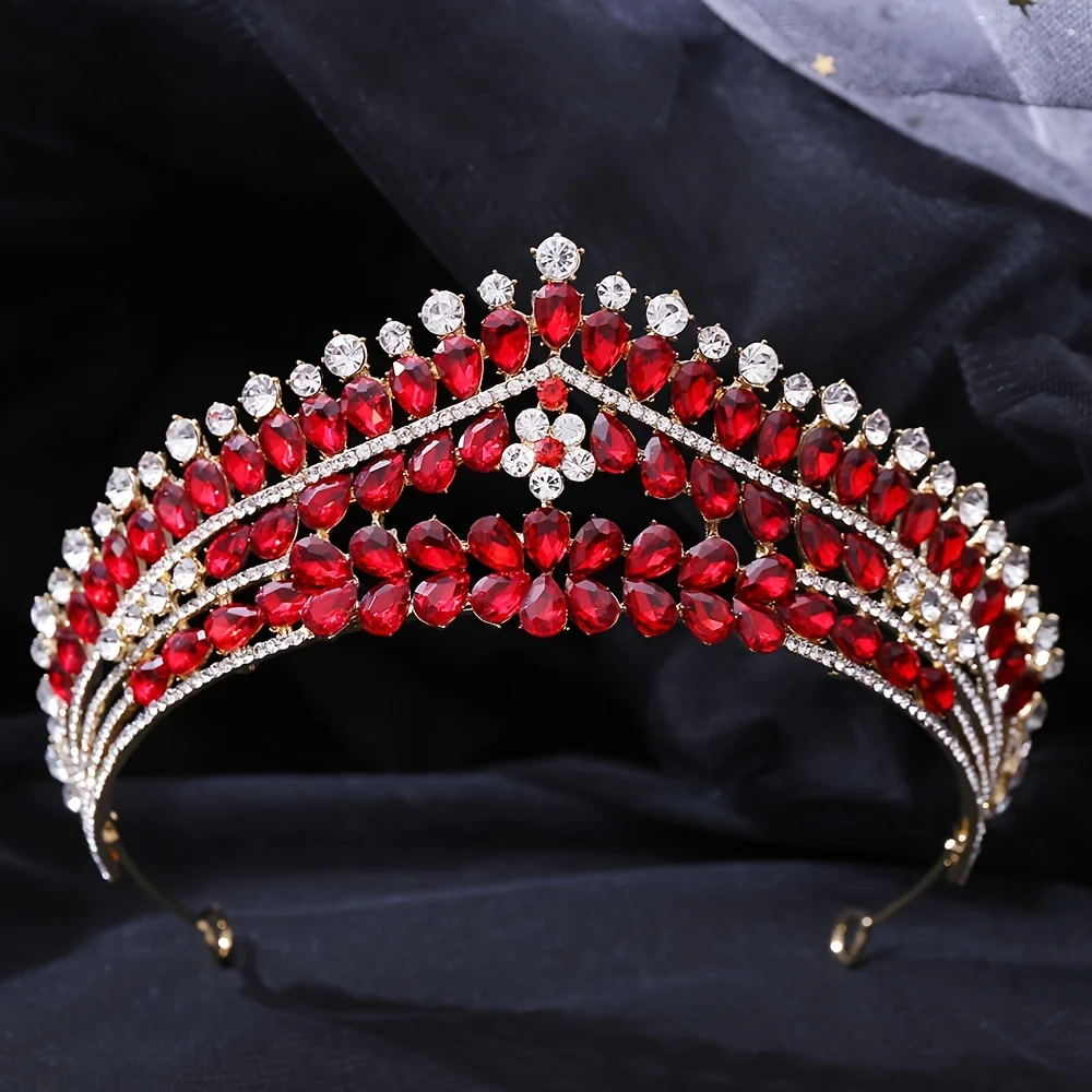 Color Tiara and Crown for Women Crystal Queen Crowns Rhinestone Princess Tiaras for Girl Bride Wedding Hair Accessories for Bridal Birthday Party Prom