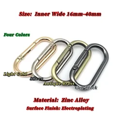 Clasp Clip Carabiner Oval Spring O Ring Openable Leather Bag Handbag Strap Buckle Connect Keyring Pendant Key Dog Chain Snap