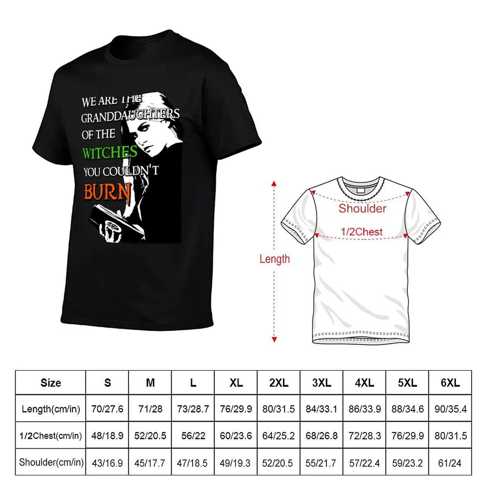 We Are the Granddaughters of the Witches you Couldnt Burn - Modern Wiccan Design T-Shirt Lightweight Basic Short Sleeve Shirt