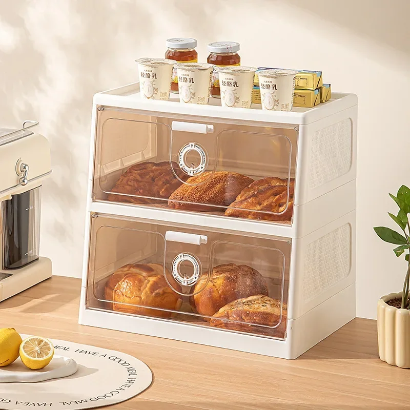 Household bread storage cabinet Multi-layer locker Multifunctional desktop storage box Timing dust storage cabinet