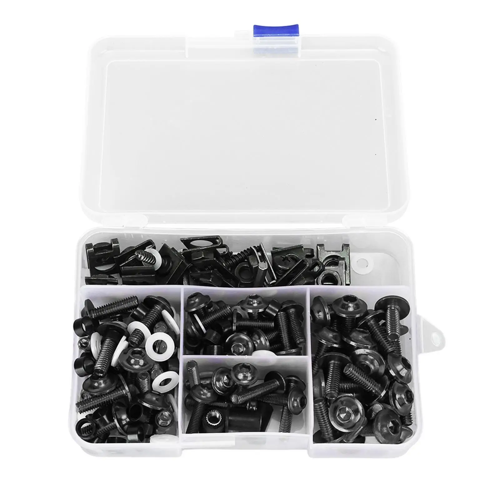

177PCS Motorcycle Fairing Fastener Clips Kit Aluminum Colorful for M5 M6 Motorcycle Windscreen Screws Replacement Universal