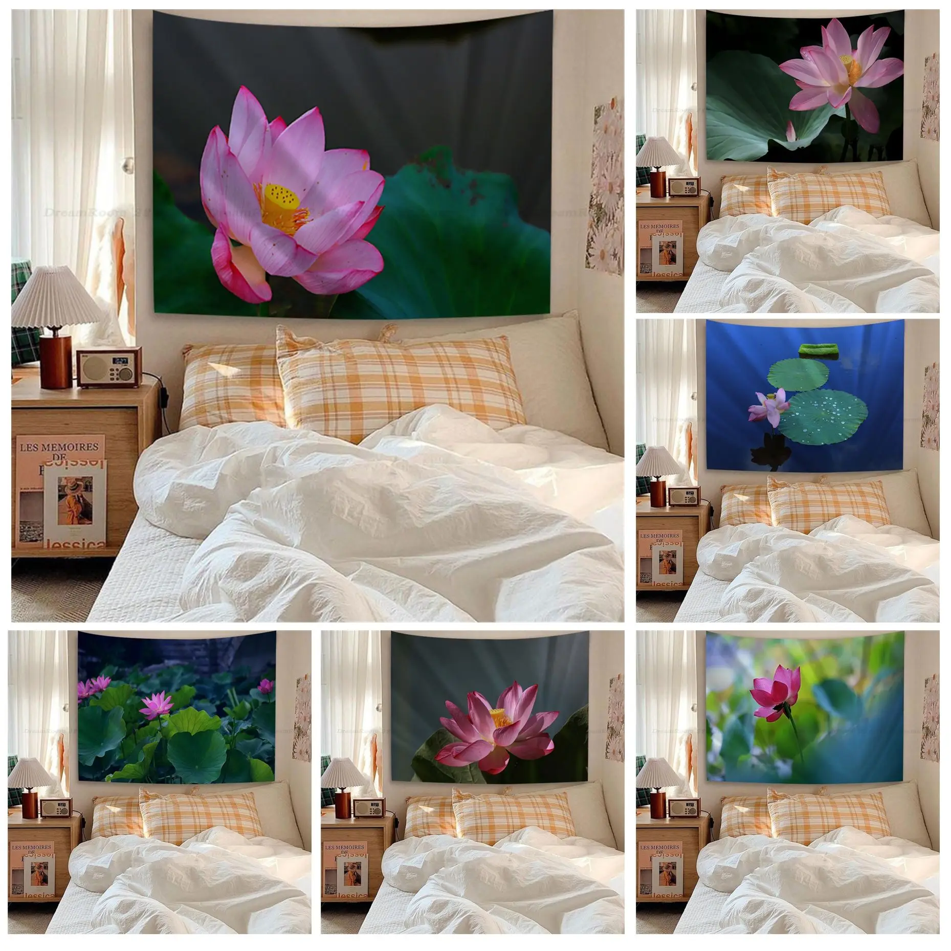 

Lotus Flower Tapestry Tapestry Art Printing Indian Buddha Wall Decoration Witchcraft Bohemian Hippie INS Home Decor