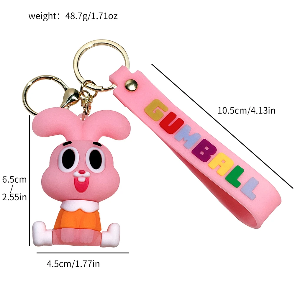 Cartoon Cute The Amazing World of Gumball Toys Keycahin Car Key Ring Cartoon Sweet Pink Angel Doll Backpack Pendant Ornaments