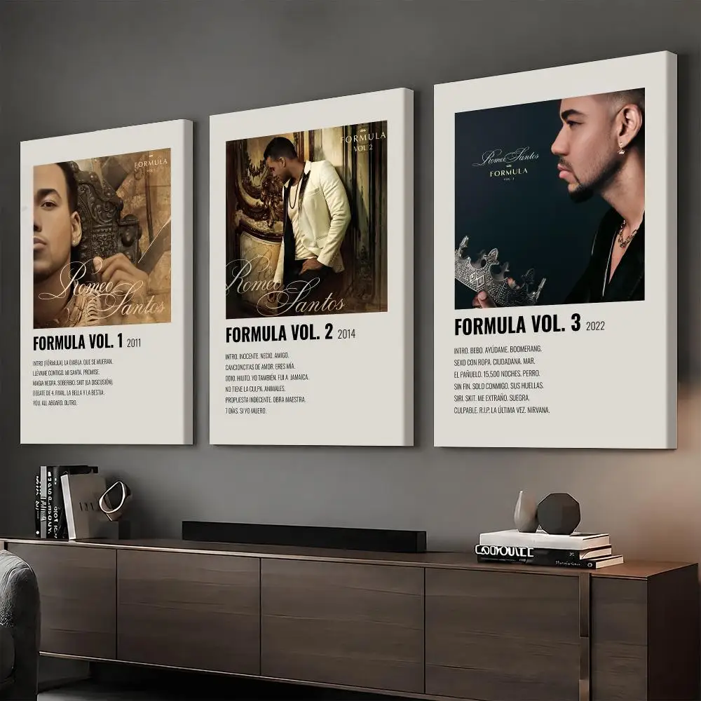 R-Romeo S-Santos Music Album Framed Wall Painting Ready To Hang Canvas Wall Art Poster For Bedroom Living Room Home Decor Gift