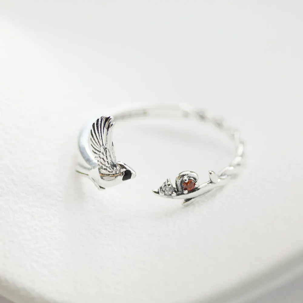 Women's 925 Silver Gecko Snake Scorpion Open Ring, Luxury Zircon