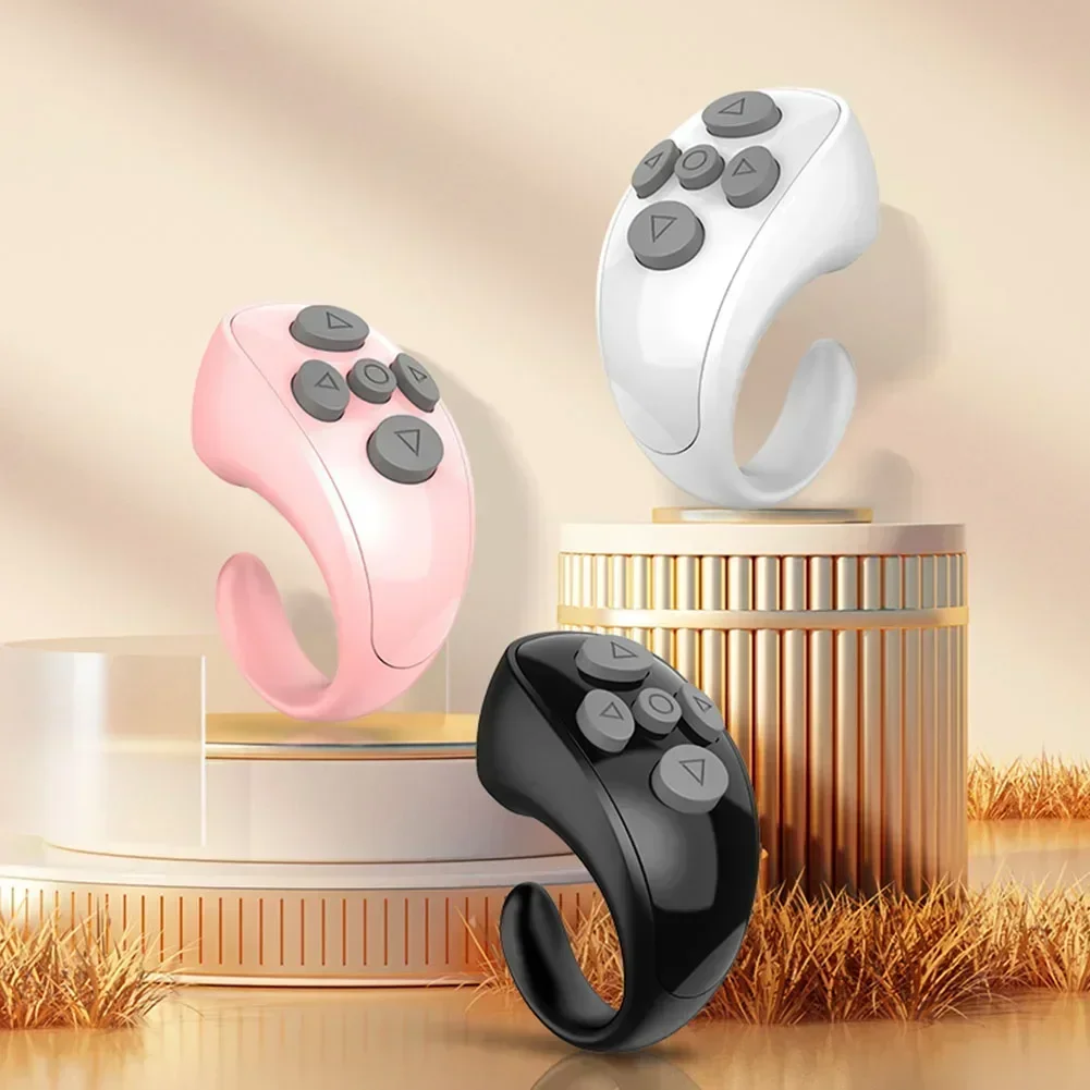 Fingertip Remote Scrolling Ring Video Recording Remote Wireless E-book Page-Turner Camera Shutter Selfie Button