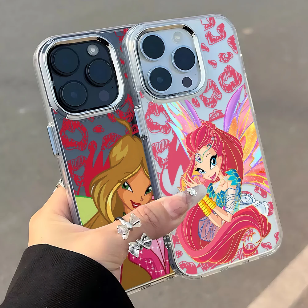 W-Winx-funda de teléfono c-club para IPhone 17 16e 16 15 14 13 12 11 Mini Pro Max X XR XSMAX 8 7 Air Plus, funda suave transparente