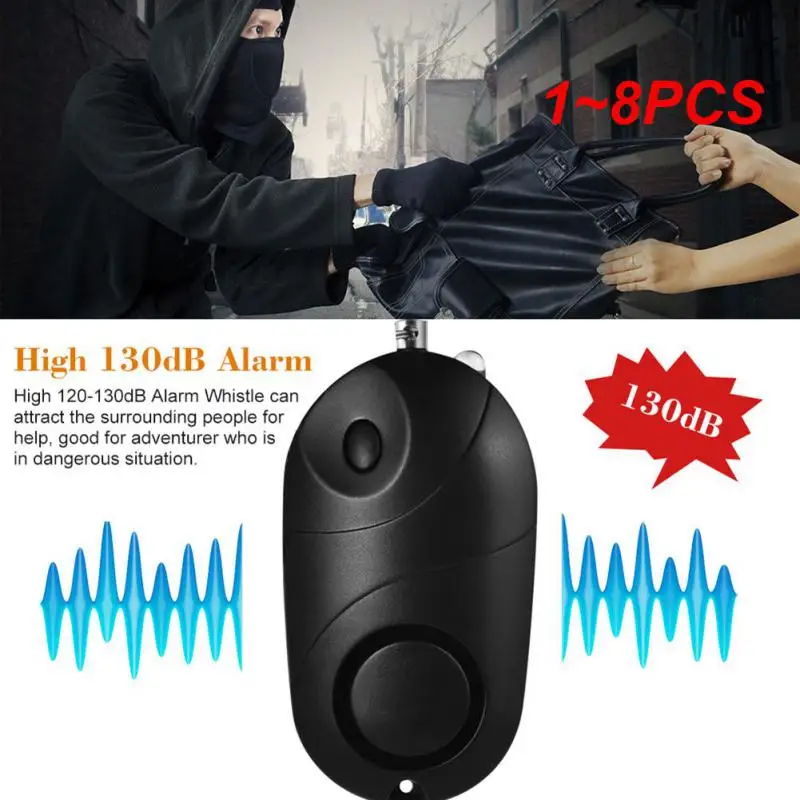 

1~8PCS Self Defense Alarm 130Db Security Alert Personal Safety Scream Loud Keychain Emergency Alarm For Elder Women Kids