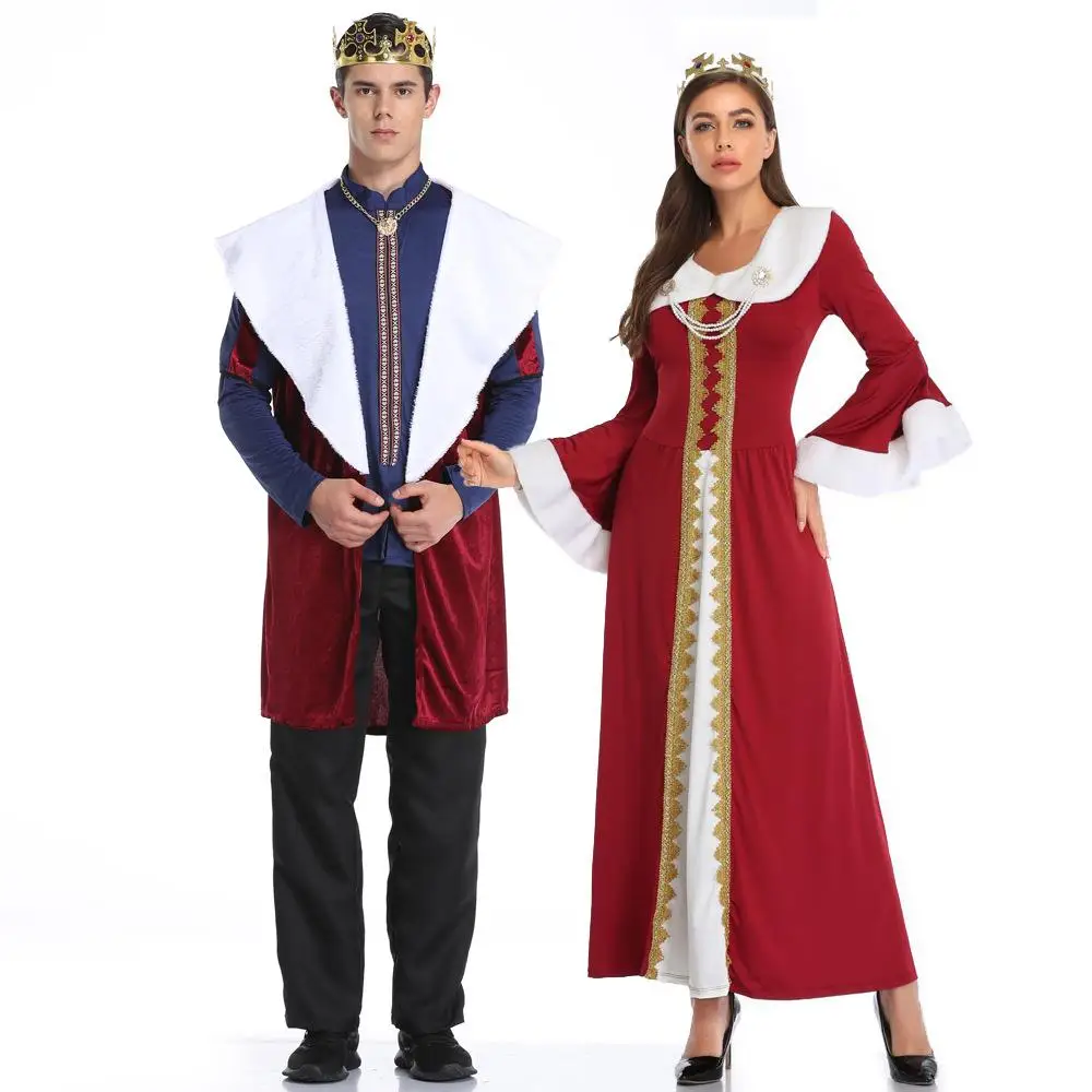 

loween New Classic Court Adult King Queen Costume Royal Retro Couple Gift Clothes Traditional Chinese Women's Faion