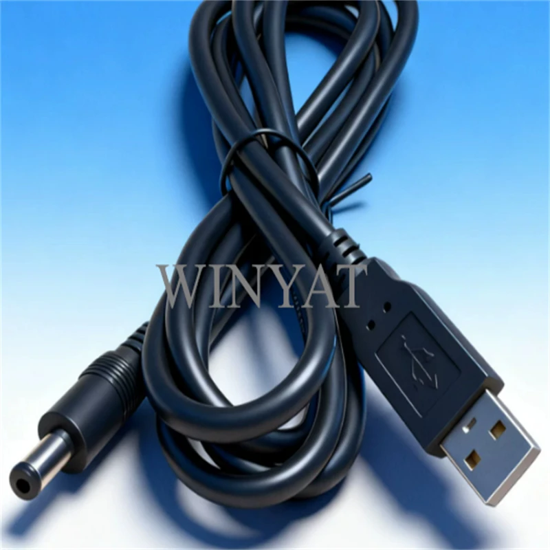 USB to DC charging cable 0.75 square, 5V, 10A high-power, thickened DC 5.5 X2.1/USB power supply cord 0.3M