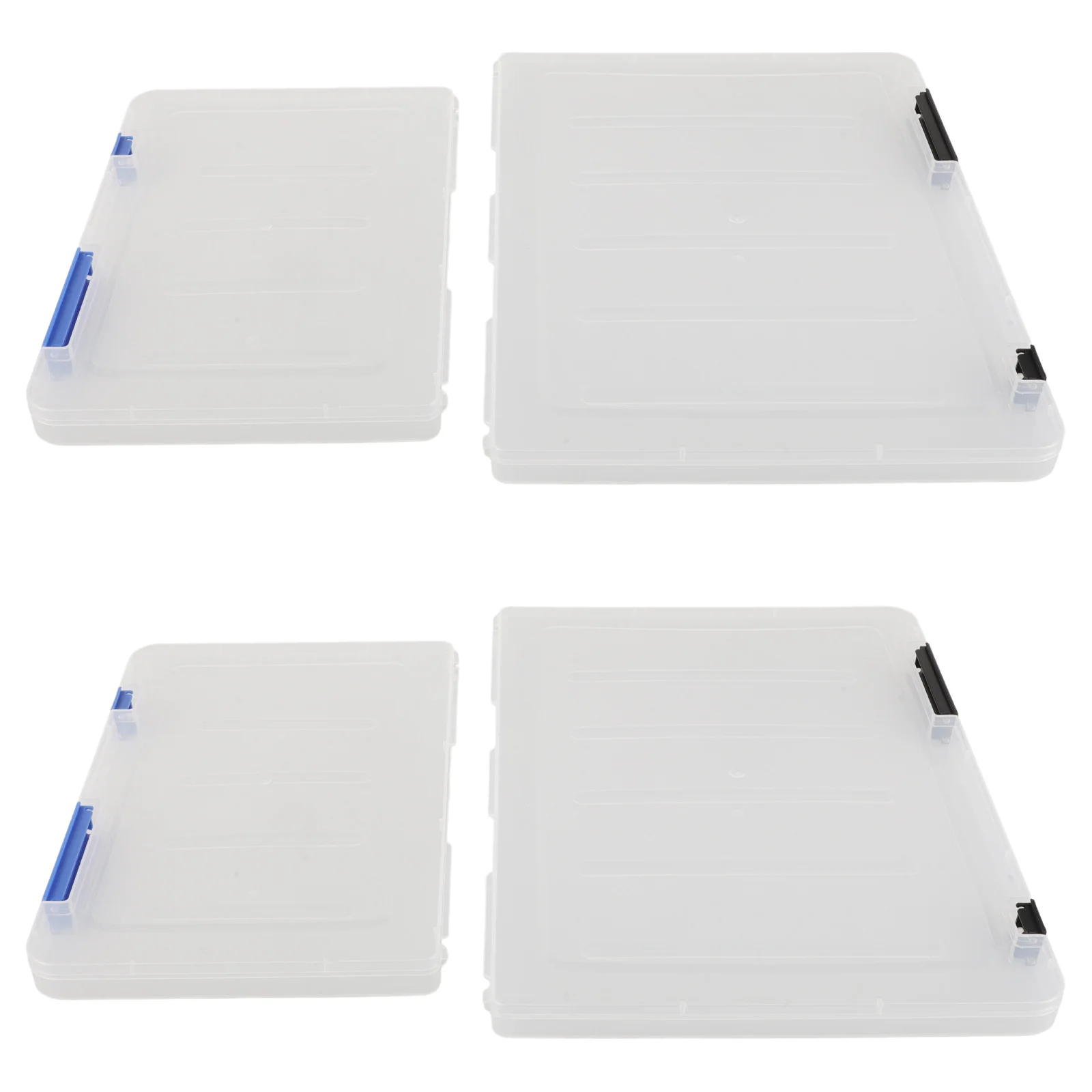 

4Pcs A4 A5 Transparent Document Organizer File Storage Box Thickened PP Office Folder Magazine Holder Flip Lid Buckle Case