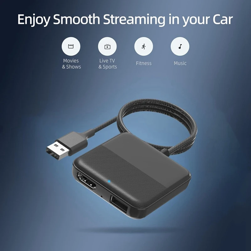 Conversor de tv mate para carro, conjunto de varas de tv, caixas superiores, lançadores de tela, consoles de jogos, adaptador multimídia carplay para carros