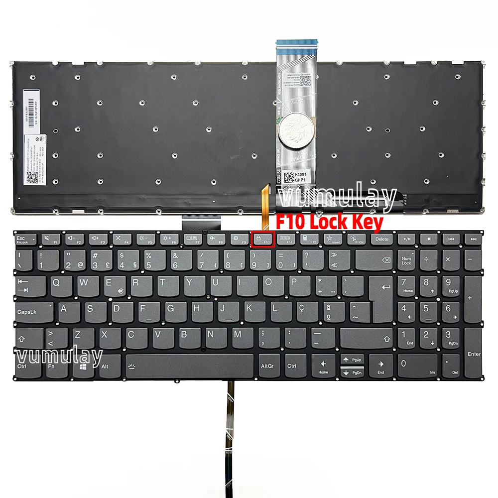 PT Teclado retroiluminado português para Lenovo V15 G4 AMN IAN IRU,G3 IAP AB 82TT 82TV,G2 ALC ITL IJL 82YU 83CQ 83A1 83CC 82YW ThinkBook 15 G2 son 20VG,G2 ITL 20VE, G5 ABP IRL 21JF 21JD, G4 IAP ABA 21DJ 21DL,G3 ACL ITL