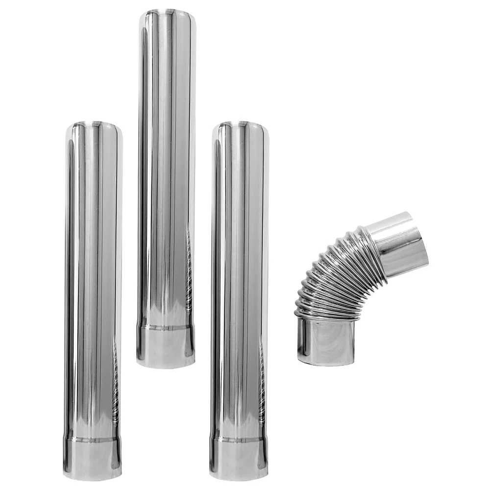 Heater Gas Water Stainless Steel Exhaust Pipe Trachea Check Valve 90° Elbow 500 Straight Smoke Chimney Duct Metal Vent