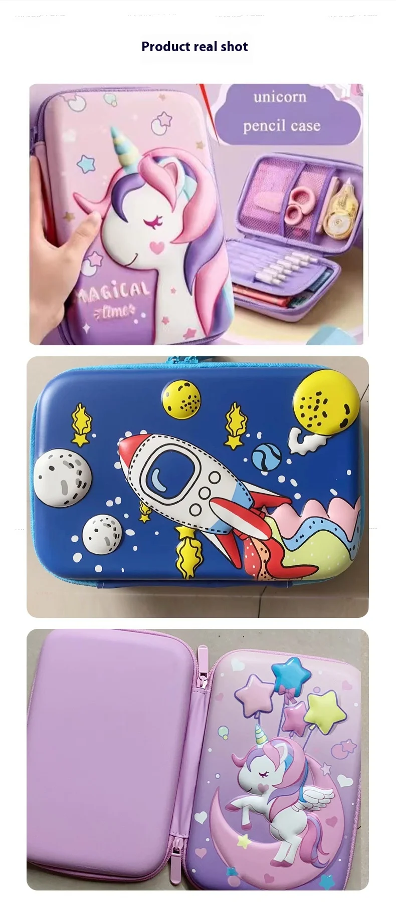 3D EVA unicorn cute pencil case cartoon stationery box girls Color pencil box studente pen case forniture scolastiche regali custodia per ipad