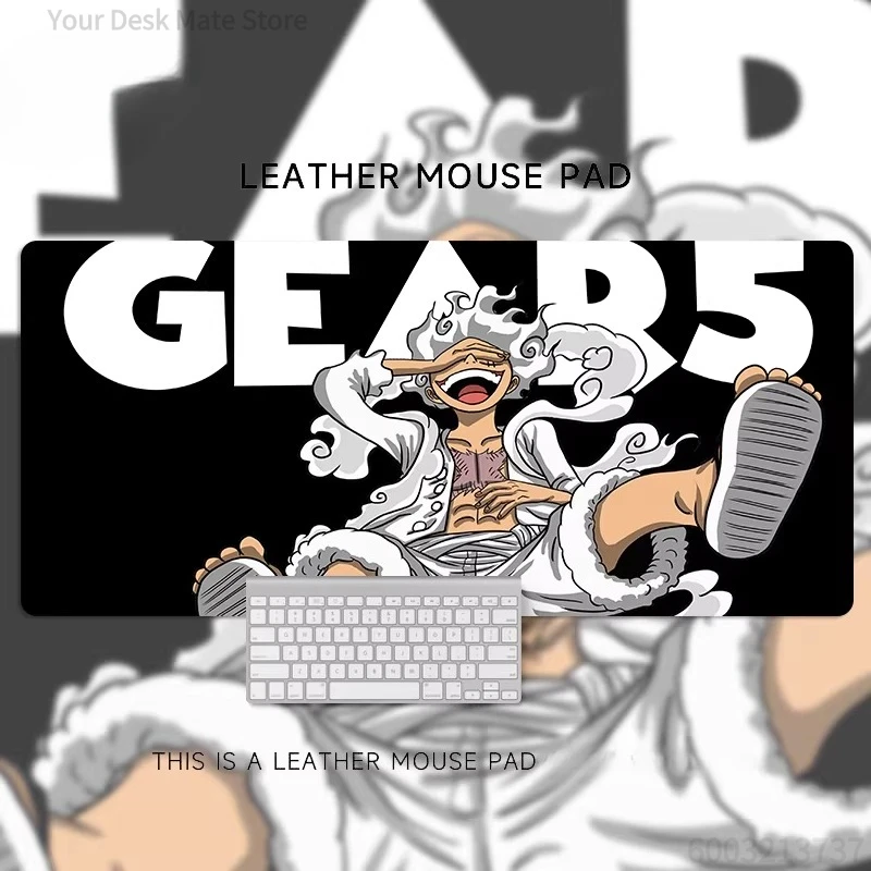 

Коврик для мыши из кожи с изображением Луффи из One Piece 5th Gear, большой, с мультяшным анимационным дизайном, для офисного компьютерного стола, нескользящий и грязеотталкивающий.