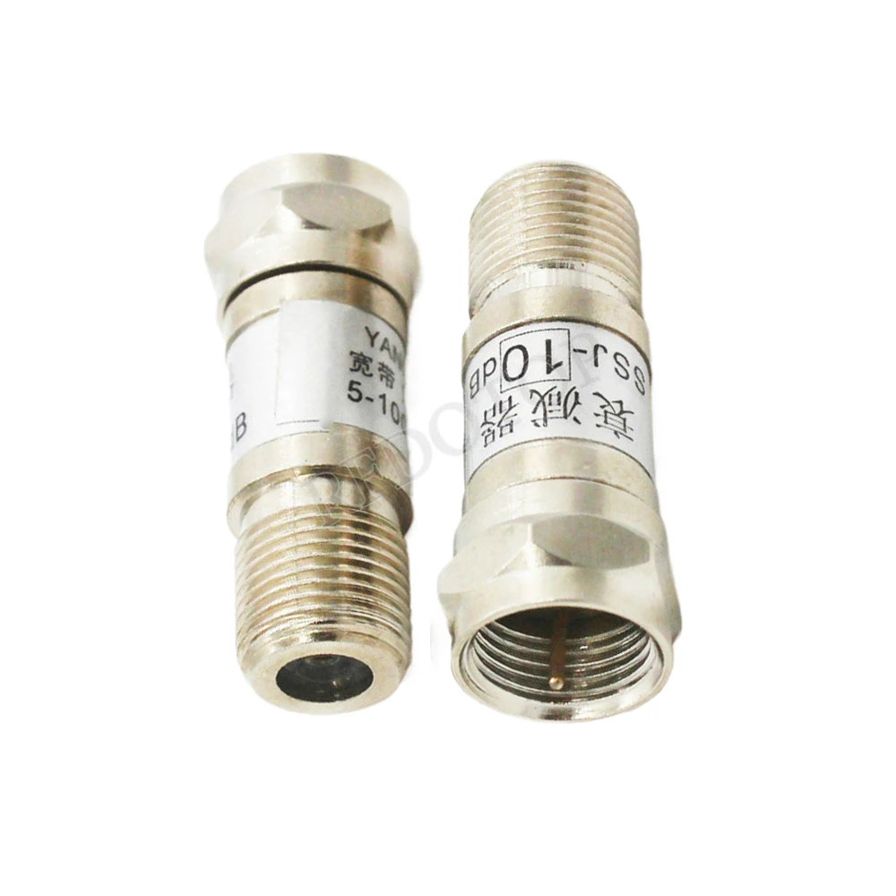 2Pcs/Lot 2W 75Ohm RF Attenuator DC-1.0GHz F Male Plug to F Female Jack Connector TV Signal Attenuator RF Accessory 1~30db