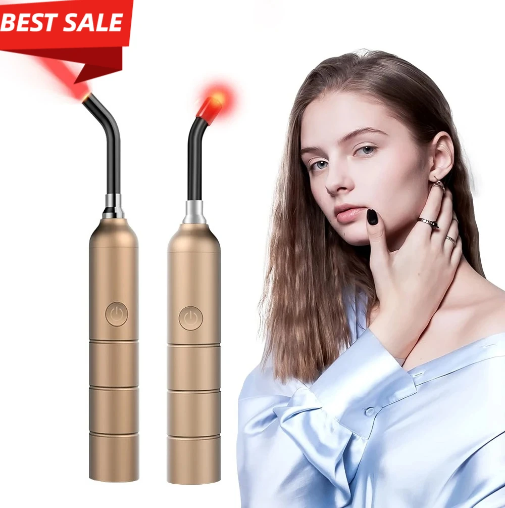 

Red Lights Therapy Device Stick Led Infrared Pulse Light Portable Canker Sore Treatment Infrared Wand for Mouth Nose Ear Ankle