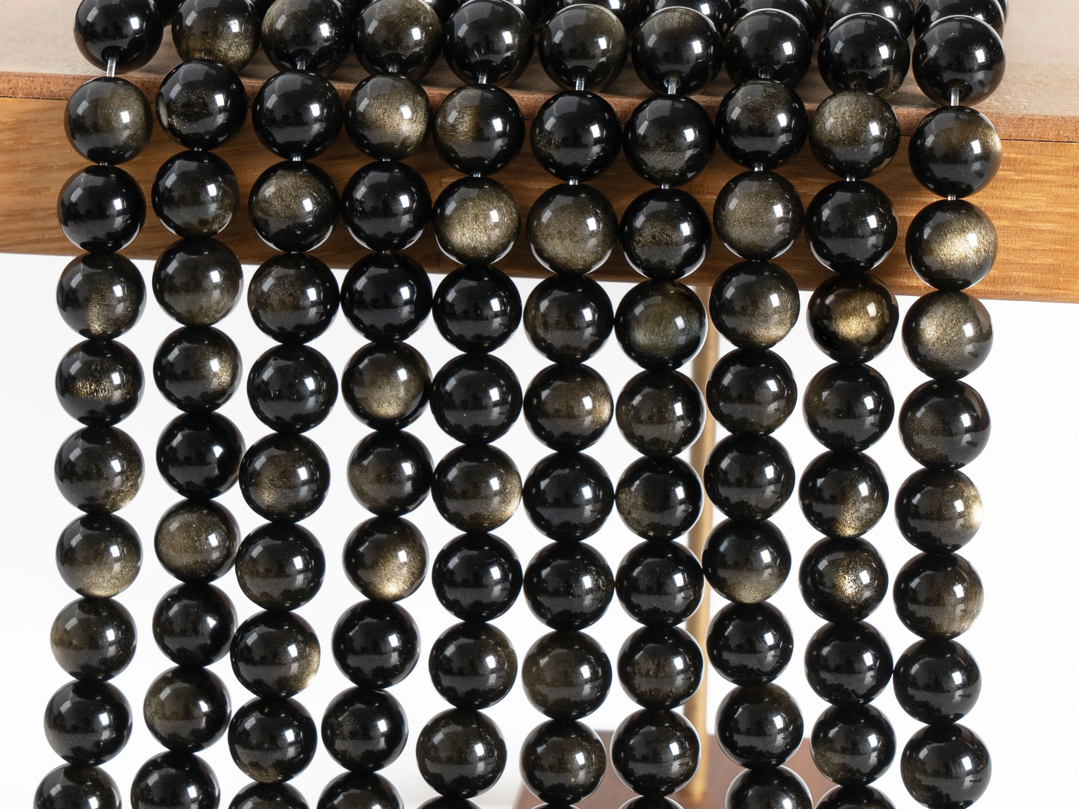 Genuine Natural Golden Obsidian Beads Grade AAA Gemstone Round Loose Beads 4/6/8/10mm for DIY Jewelry Making