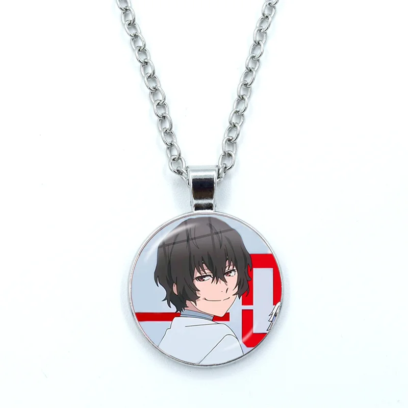 Creative Cartoon Character Osamu Nakahara Dazai Chuya Glass Dome Cabochon Pendant Fashion Crystal Jewelry