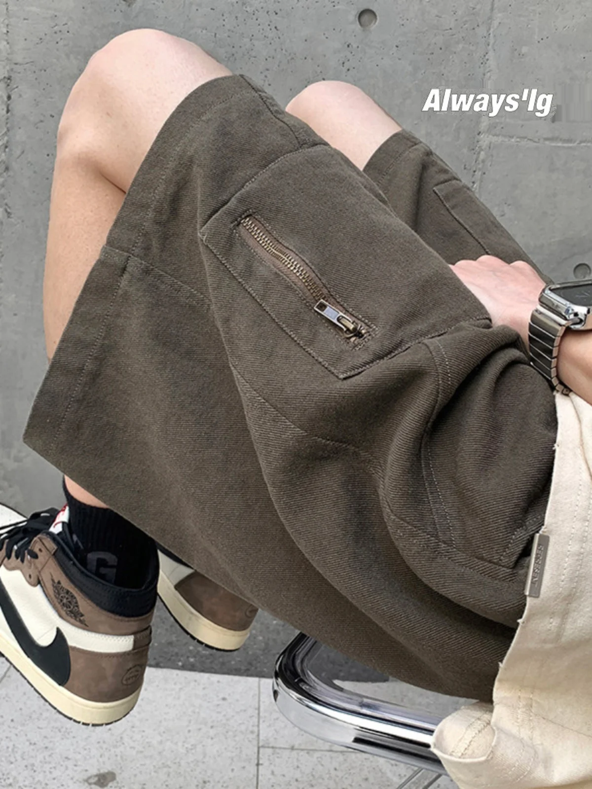 

American Vibe High Street Men's orts Summer Loose Casual Workwear Pants Oversize Sport Five-Quarter Mid-Pants