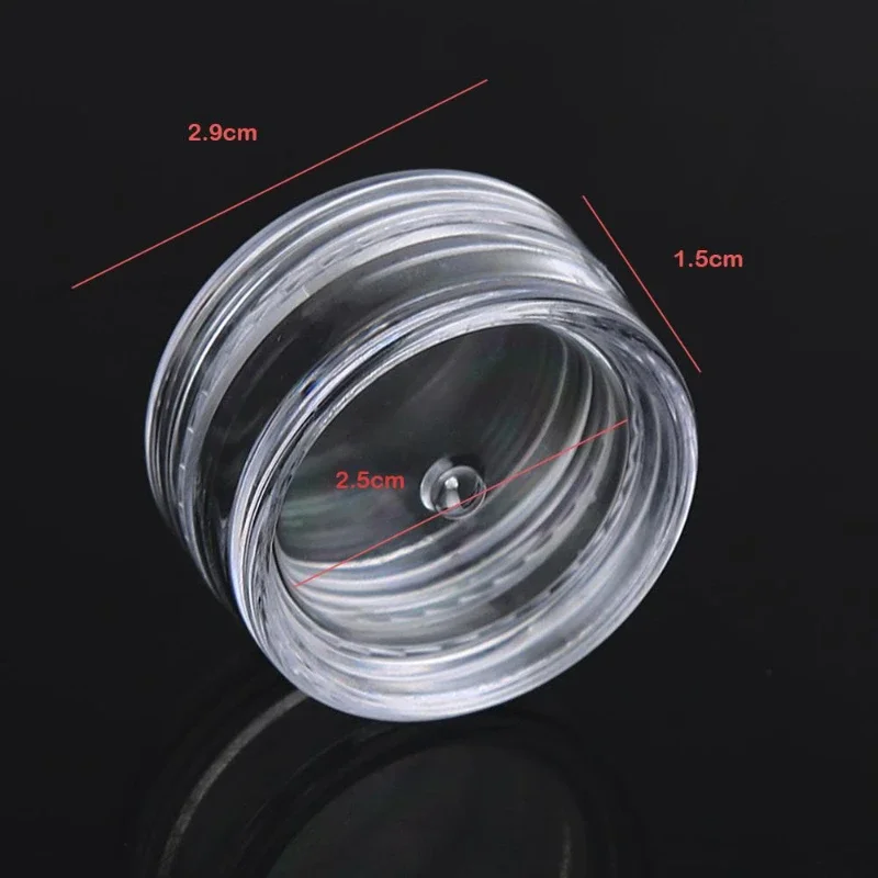 Bộ 50 Trang Điểm Tổ Chức Hộp Nhựa Trong Trang Sức Đính Hạt Hộp Lưu Trữ Di Động Tròn Nhỏ Hộp Đựng Mỹ Phẩm Hũ 2.5ML