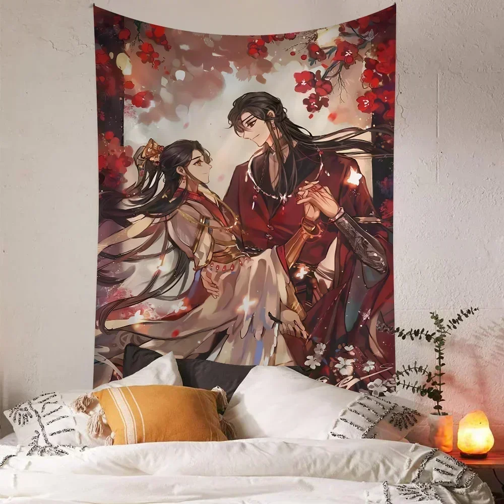 Heaven Official’s Blessing Xie Lian Hua Cheng Colorful Tapestry Wall Hanging Bohemian Wall Tapestries Mandala Wall Art Decor