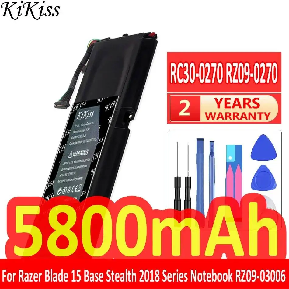 Fast Charging 5800mAh Laptop Battery For Razer Blade Stealth 15 2018 RZ09-03006 RZ09-0270 RZ09-02705E75-R3U1 RC30-0270