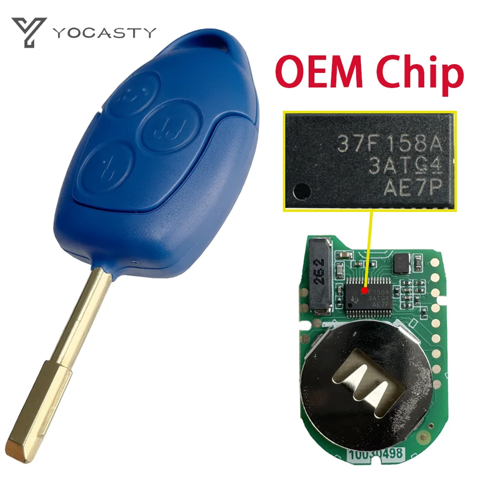

OEM-чип YOCASTY 6C1T15K601AG для Ford Transit WM VM 2006 2007 2008 2009 2010 2011 2012 2013 2014 4D63 синий удаленный ключ от автомобиля