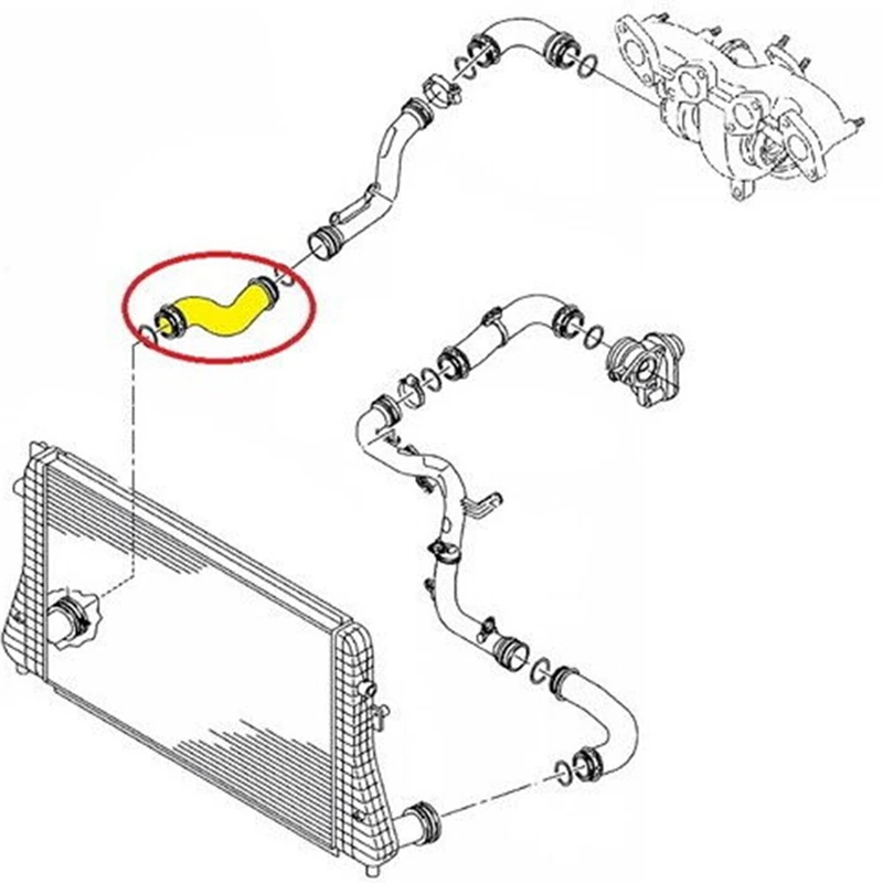 Intercooler Hose Pipe Parts Accessories For Vw Golf V Jetta Iii Passat Touran 2.0 TDI Charger Intake Hose 1K0145832E 1K0145832C