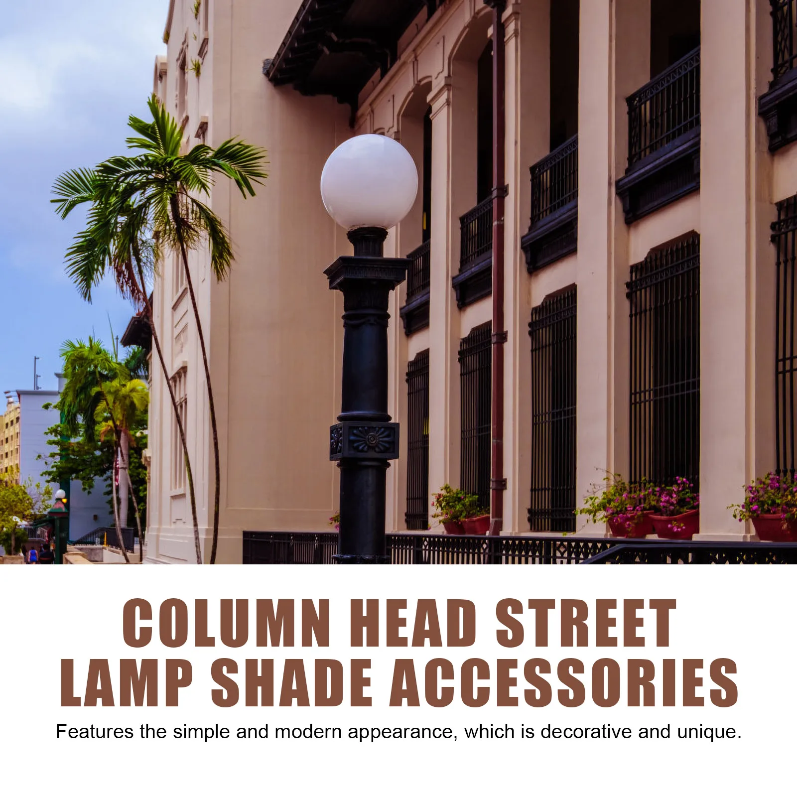 

Round Ball Lampshade 20CM Warm White Acrylic Fits Various Bulb Sizes Outdoor Garden Light Covers Replacement Globe Shade