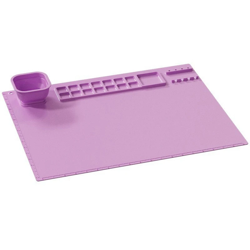 

Silicone Painting Mat With Cup Silicone Painting Mat For Kids Silicone Craft Mat For Painting For Resin, DIY & Art Work, Purple