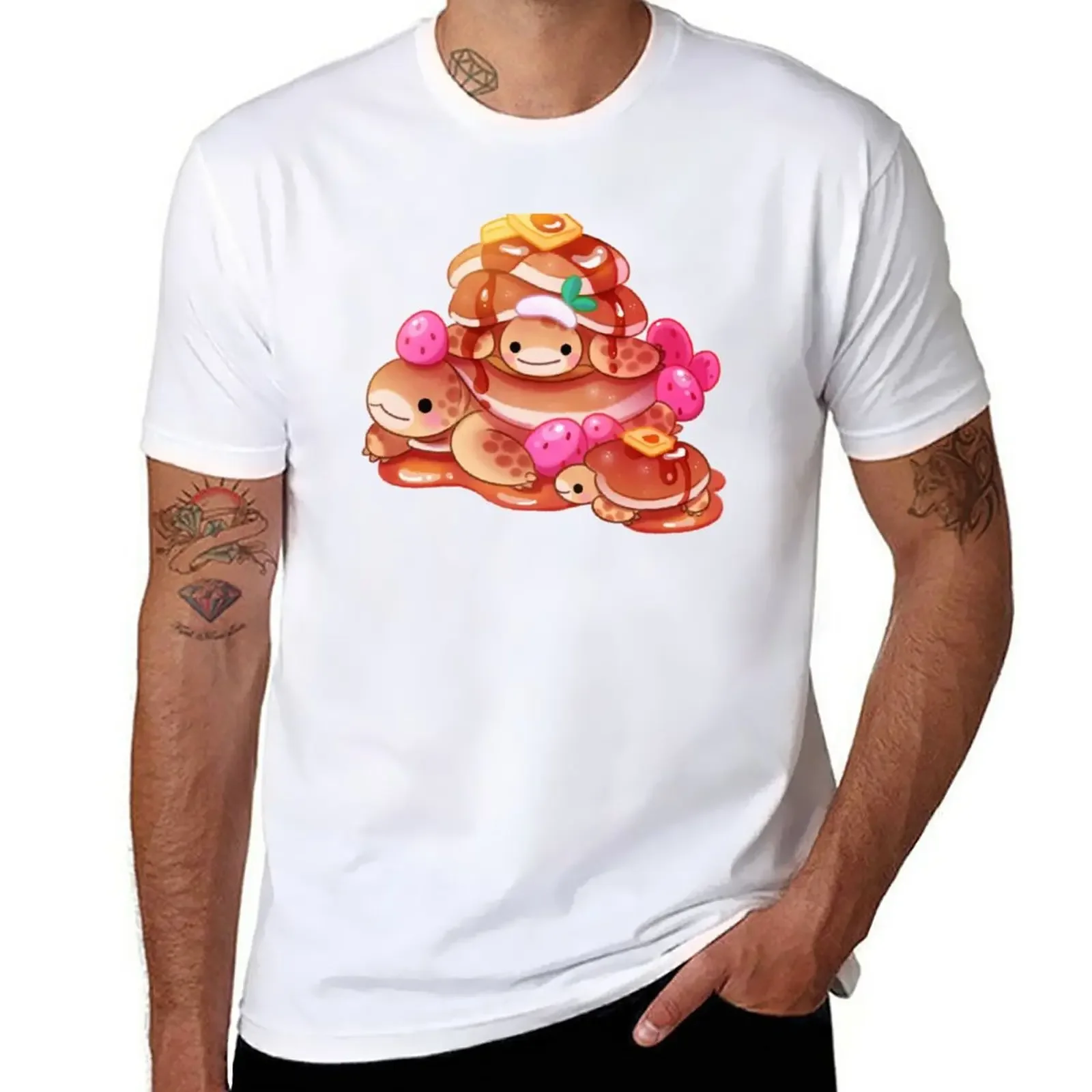 Pancake tortoise T-Shirt tops summer clothes plus sizes heavy weight t shirts for men