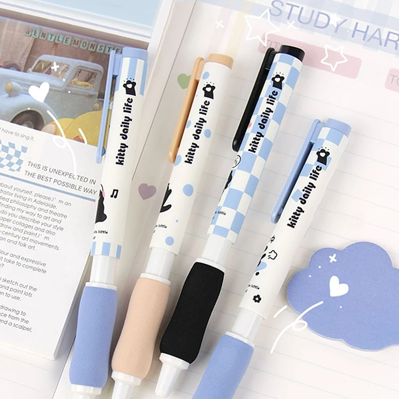 

"Chic Cartoon Cat Gel Pens, Fast-Dry & Smooth Writing (2Pcs), Wonderful Student Stationery and Office Supplies