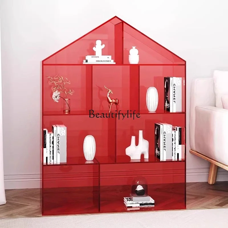 

z.Acrylic transparent integrated floor creative multi-layer storage bookcase shelf