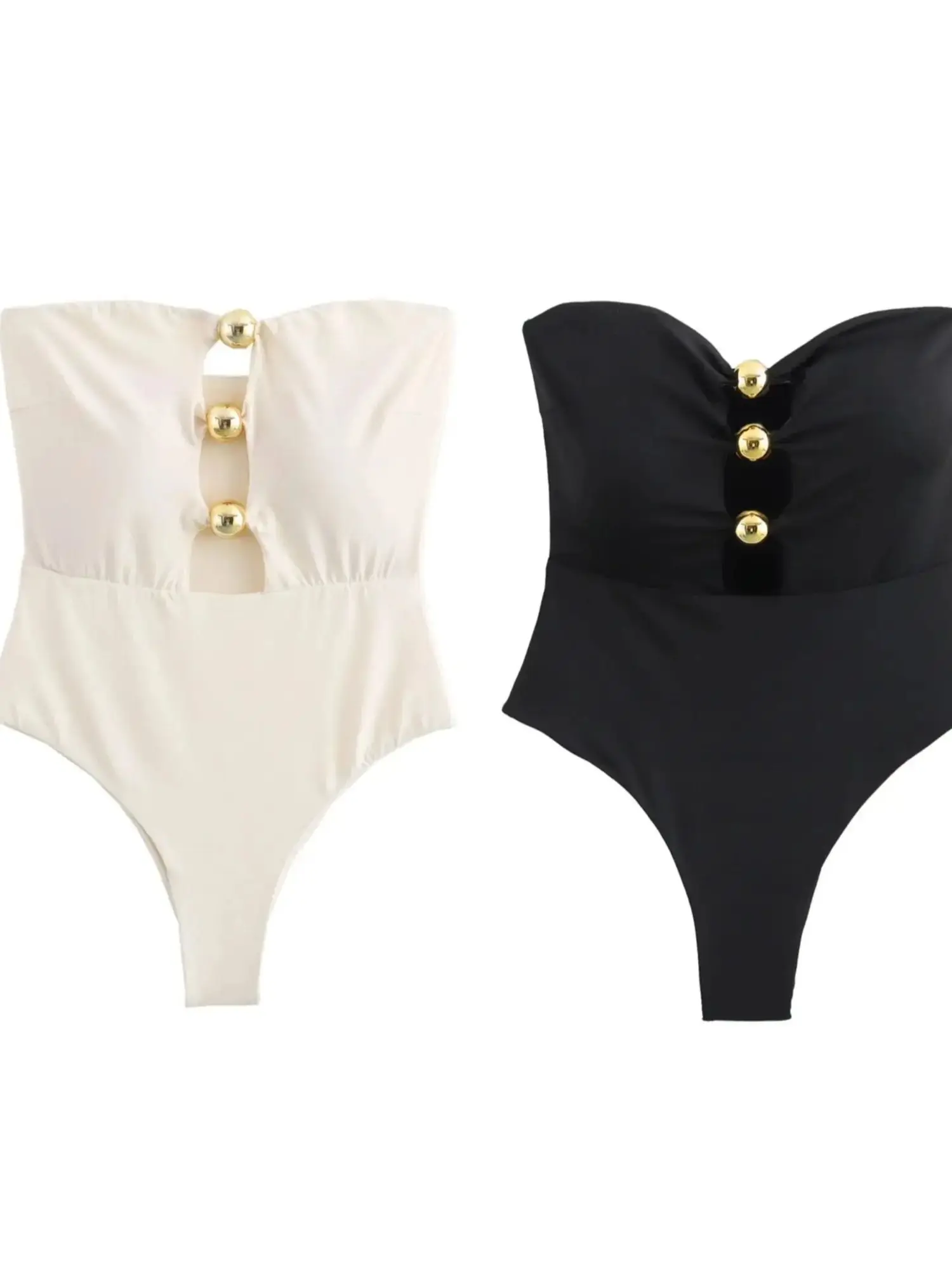 Zevity 2024 kobiety seksowne dodaj poduszkę na klatkę piersiową stroje kąpielowe body damskie drążą owinięty strój kąpielowy Playsuits Mujer pajacyki LS6220