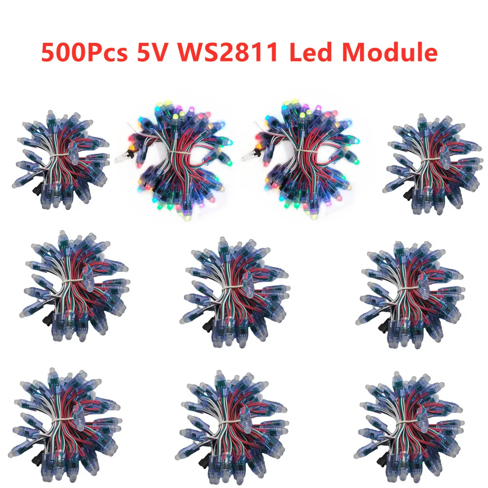 500 pz-1000 pz 12mm DC5V WS2811 IC RGB Full Color Digital Pixel Light modulo LED IP68 impermeabile Christmas String Light Kit completo