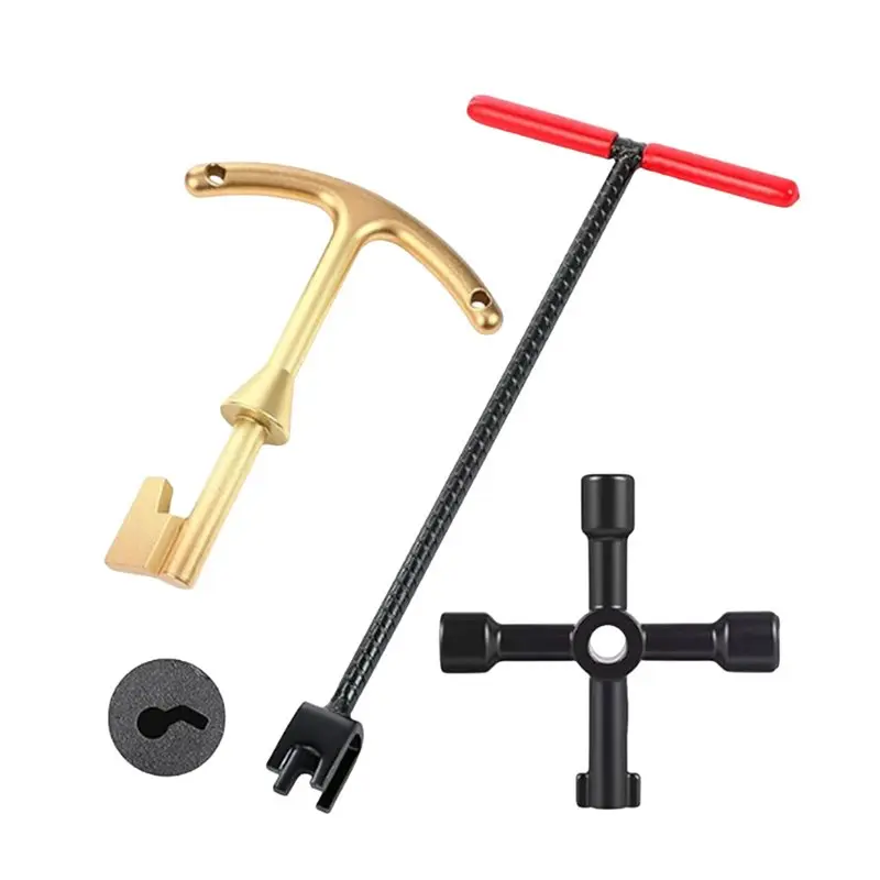 

【ПРИС РЕДУКТ】Латунный счетчик воды с 4-сторонним многофункциональным универсальным ключом с Т-образной ручкой, 16-дюймовый ключ из армированной стали Water Me