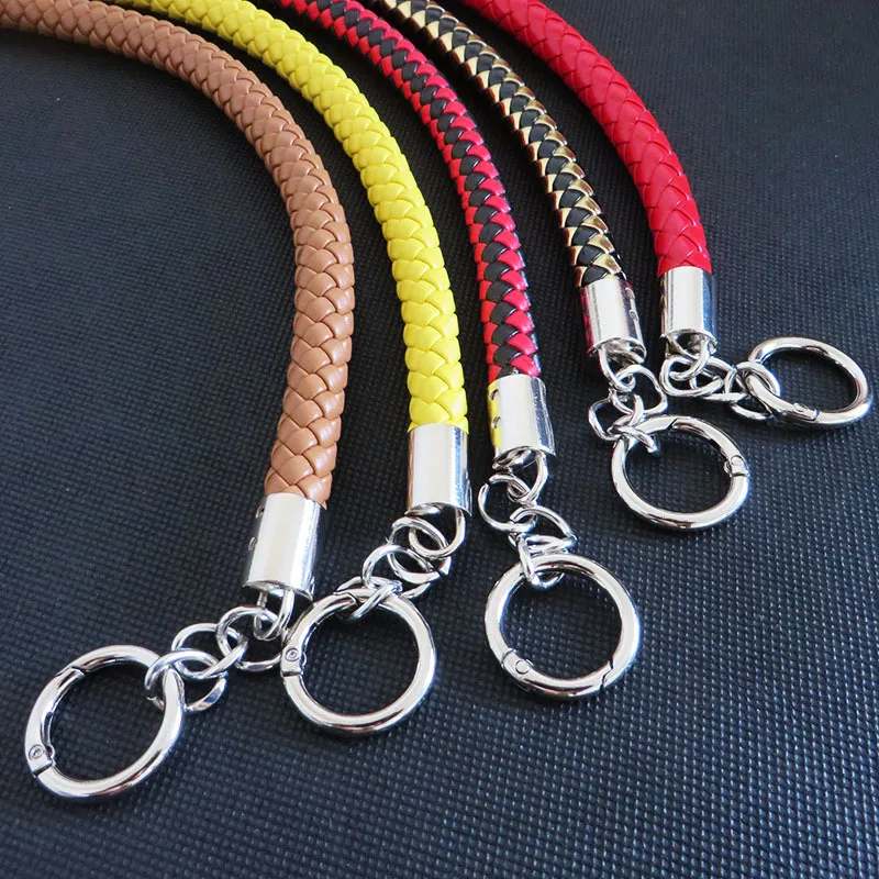 2Pcs 30-60cm Leather Bags Handles Shoulder Strap DIY Replace Handbag Straps Braid PU Rope Fashion Woman Bag Hardware Accessories