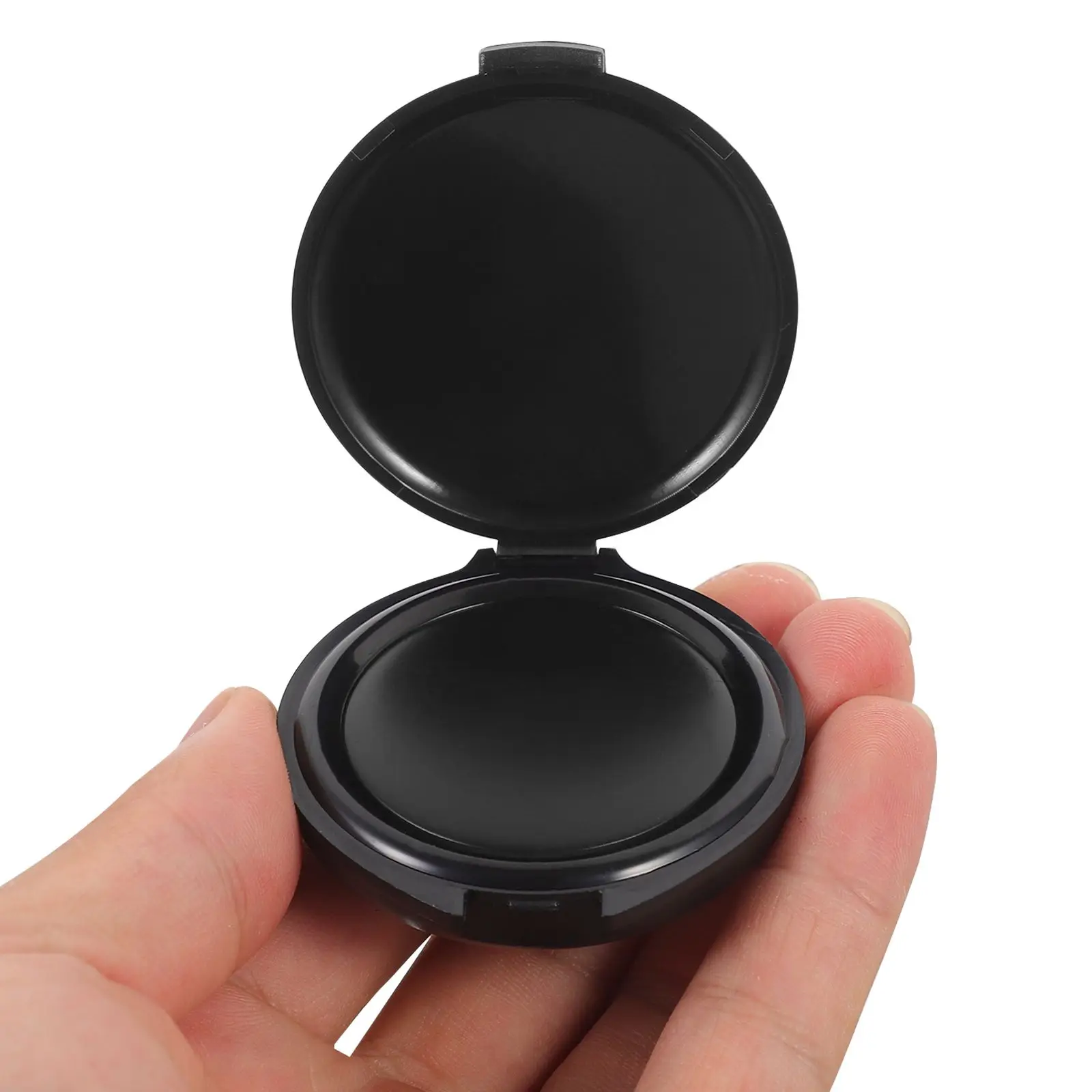 Portable Fingerprint Ink Pad Sponge Inkpads Document Accessory File Black Mini Round Office